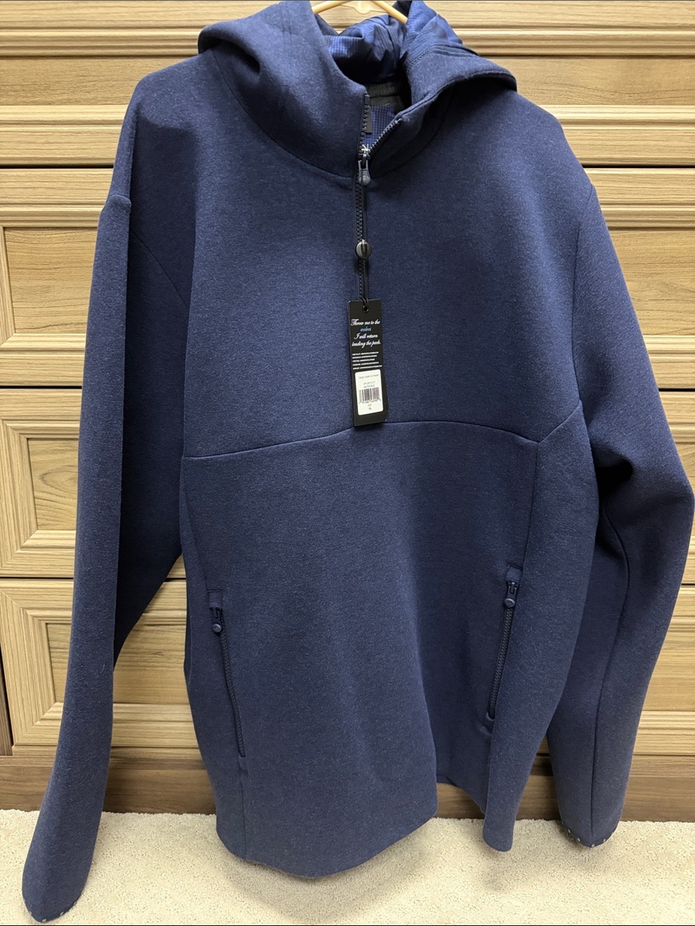 NWT Men’s GREYSON Calgary Quarter-Zip Hooded Pullover (Navy)